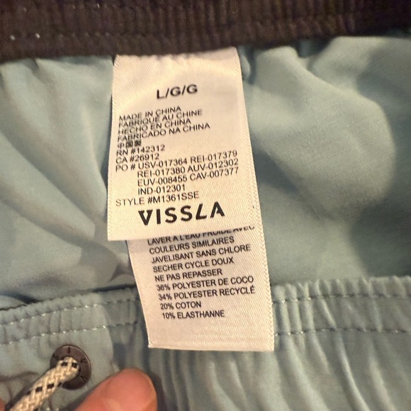 Vissla Solid Sets Stretch Swim Trunks Stone Blue Size Large. From The Buckle. - Picture 7 of 7